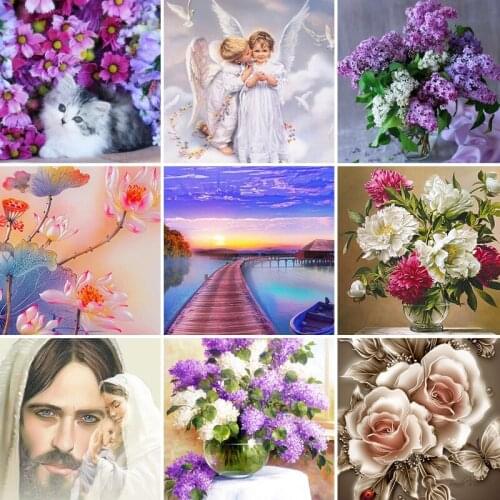 40/50/60 diamond painting 5D Full Square Diamond embroidery mosaic Cross Stitch DIY Wall Sticker home Decoration Christmas Gift