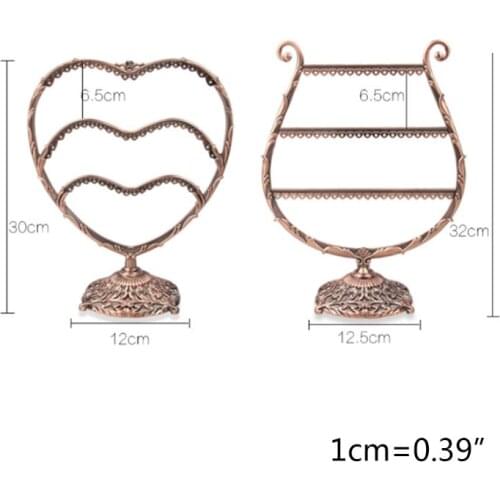 40GB Heart/Wine Cup Shape Earrings Bracelet Storage Shelf Jewelry Display Holder Ear Stud Stand Antler Tree jewelry Organizer