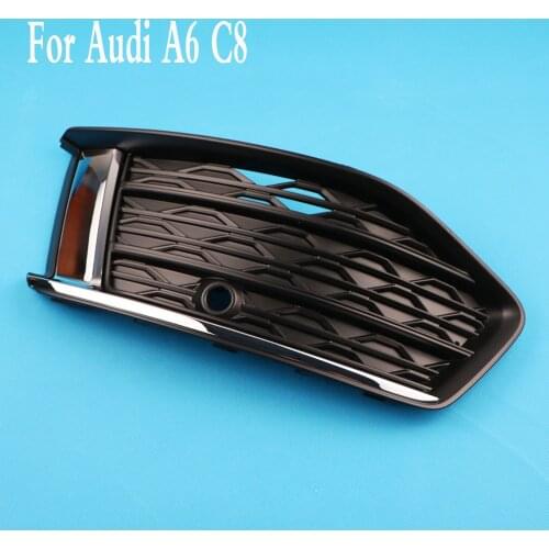 4KD807647 Left Side Front Bumper Fog Lamp Cover Trim Frame Foglight Grill For Audi A6 C8 2019 2020 2021