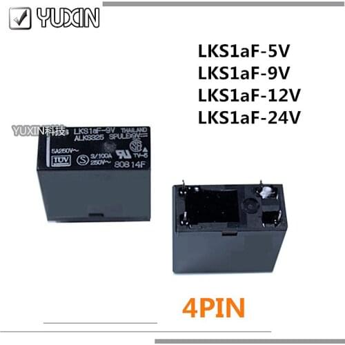 5PCS/LOT New Power Relay LKS1AF-5V ALKS329 LKS1AF-9V ALKS325 LKS1AF-12V ALKS321 LKS1AF-24V ALKS322 LKS1AF 4PINS 5A