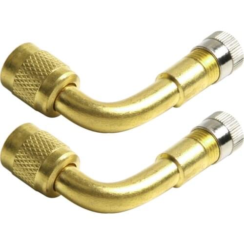 90 Degree Brass Air Tyre Valve Schrader Valve Stem with Extension Adapter for Car Truck Motorcycle