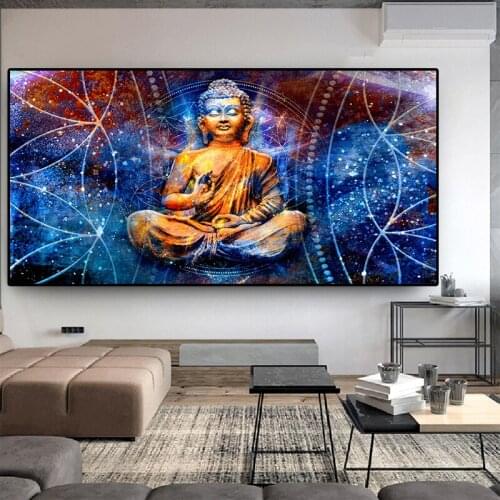 Abstract psychedelic zen lord buddha diamond painting religious rhinestone cross stitch embroidery mosaic art living room wall p