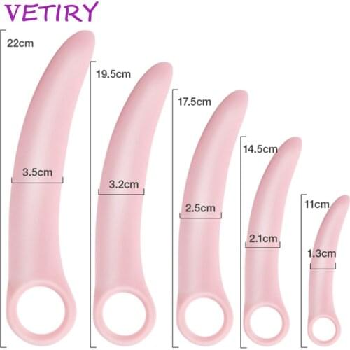 VETIRY Anal Plug Silicone Butt Plug Anal Sex Toys for Women Men G-spot Massage Female Masturbator Soft Sex Products 5 Size
