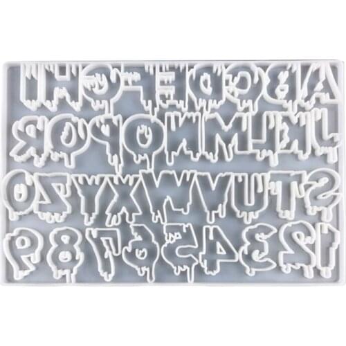 Shiny English Alphabet Keychain Silicone Epoxy Resin Mold DIY Keychain Pendant Jewelry for Luggage Tags Bag Accessories