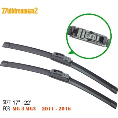 Buildreamen2 1 Pair Vehicle Bracketless Windshield Wiper Blade Car Windscreen Soft Rubber Wiper For MG 3 MG3 2011-2016