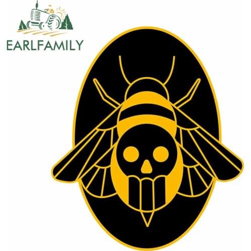 EARLFAMILY 13cm x 11.2cm Skeleton Bee Car Styling Bumper Window Funny Car Decals Auto Covers Moto Decor Waterproof Car Stickers