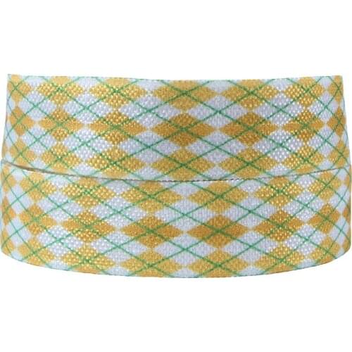 FLRA FOE (100yards/lot) New wholesale cheap shamrock plaid fold over elastic