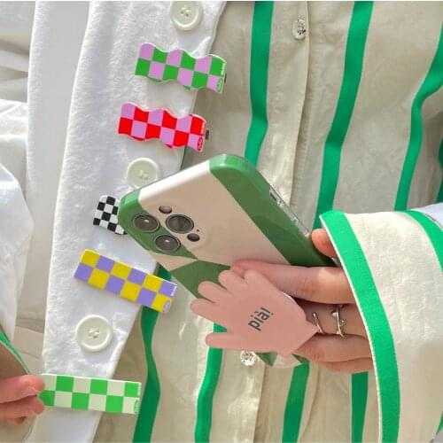 INS Fashion Acrylic Women Wavy checkerboard Hair Clips Retro Make up Hairdress Hair Styling Tool Wholesale