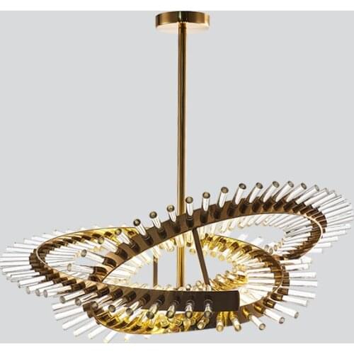 Postmodern creative chandelier designer model room simple luxury crystal lamp living room bedroom restaurant rotating chandelier