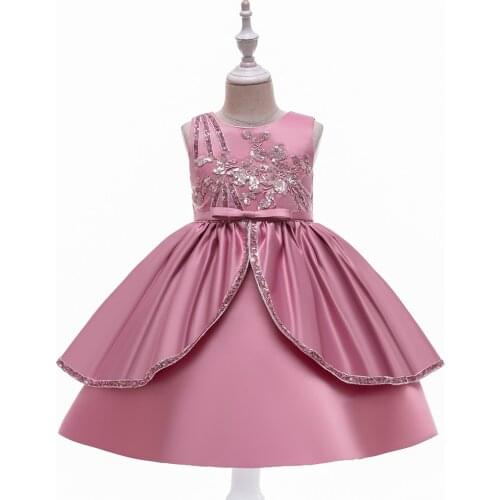 Sequin Lace Girls Princess Flower Girl Dresses Wedding Birthday Party Gown Kids Dress for Girl Pageant Bridesmaid Clothes 8 10Y