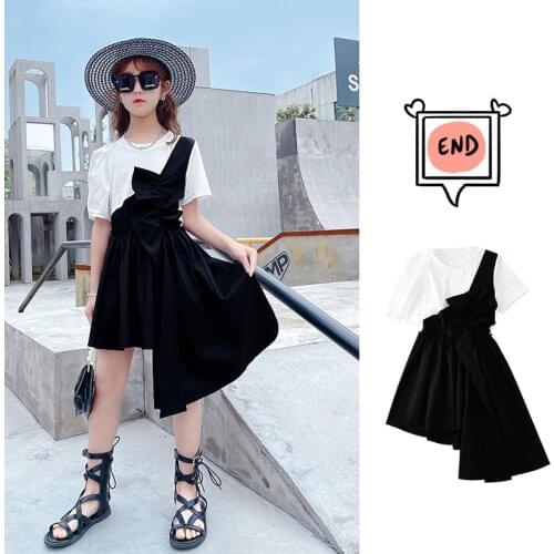 Baby Girl Summer Dress 2021 New Childrens Western Style One-shoulder Strap Dress Summer Bubble Sleeve Princess Dress