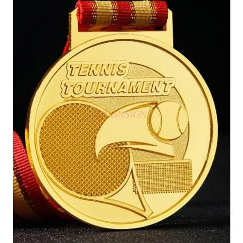 Tennis Match Medal School Sports Group Competition Gold, Silver And Bronze Metal Medals Listed 2021