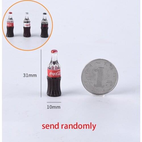 Mini Simulation Coke Bottle DIY Dollhouse Miniature Toy Decoration Resin Beverage Bottle Doll Drink Kitchen Accessories