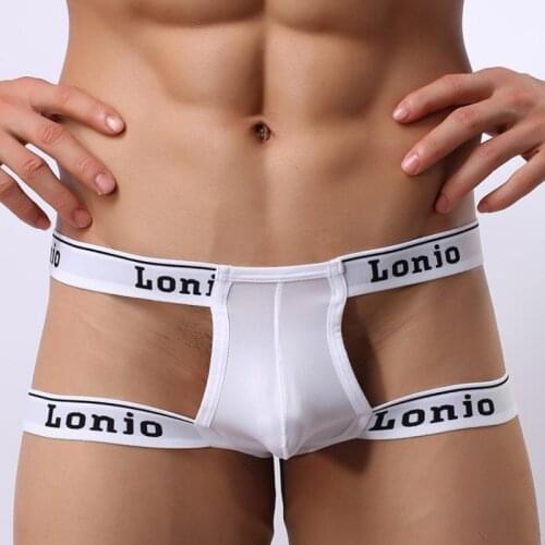 Mens Thongs Gay G-Strings Underwear Male Panties Sexy Hollow Open Buttocks Jockstrap Cueca Breathable Erotic Sissy Tanga Bikini