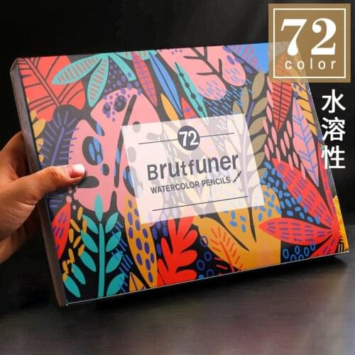 Brutfuner 72 Colors Wood Watercolor Pencils Water Soluble Colour Pencils Set For Lapis De Cor Art Painting Sketch Drawing School