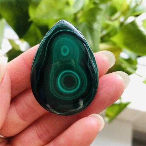 Real Natural Stone polishing green Malachite raw Quartz Stone Pendant for necklace 1pcs