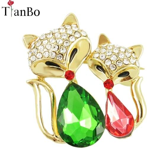 New stylish Simple Fashion Personality Rhinestone Fox Shape Decorative Brooch Pins For Women Jewelry