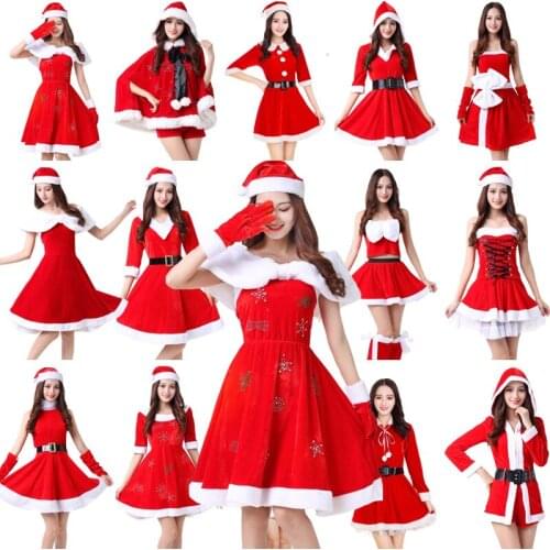 New Arrival 29style Christmas Women Dress Girls Santa Claus Cosplay Costume New Year Carnival Party Disfraces Anime Cosplay