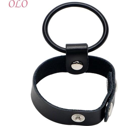OLO Cock Ring Silicone Leather Penis Rings Adjustable Sex toys for Men Male Male Chastity Device Erotic Toys