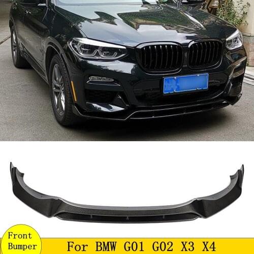 Front bumper Two Pieces Front Lip splitter spoiler For BMW G01 G02 X3 X4 front Chin Car body kit 2018 2019 2020
