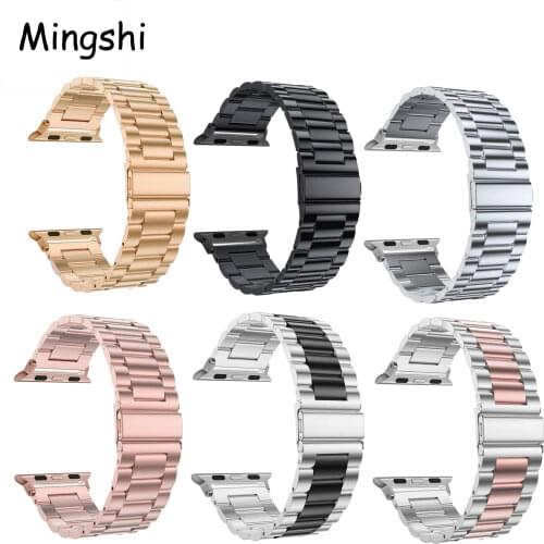 Band For Apple Watch 5 4 3 2 1 42mm 38mm 40MM 44MM Metal Stainless Steel Watchband Bracelet Strap for iWatch Series accessories