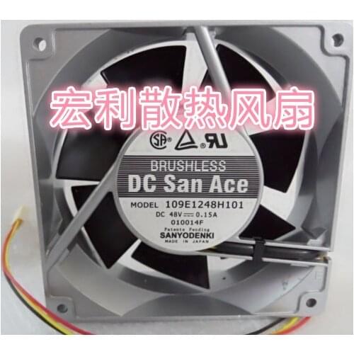 Sanyo Denki 109E1248H101 Server Cooling Fan DC 48V 0.15A 120x120x38mm 3-wire