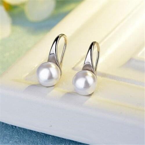 925 Sterling Silver Pearl Stud Earrings For Women Kids Wedding Jewelry boucle d'oreille Hypoallergenic eh1366