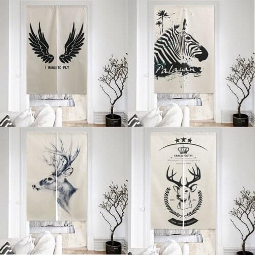 Nordic Simple Fabric Curtain Living Room Bedroom Partition Curtain Kitchen Half Panel Curtain Without Punching