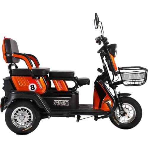800W Lithium Battery 48/60V 20/12/30Ah Electric Tricycle 3 Seats Three Wheel for Old Elderly Disabled Bicycle