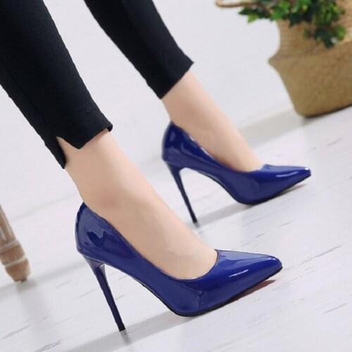 Stiletto high heels womens pointed toe single shoes shallow mouth super stiletto high heels sexy plus size 2020 autumn new