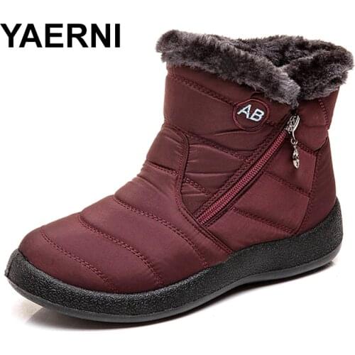 YAERNIWomen Boots 2019 New Waterproof Snow Boots For Winter Shoes Women Casual Lightweight Ankle Botas Mujer Warm Winter Boots