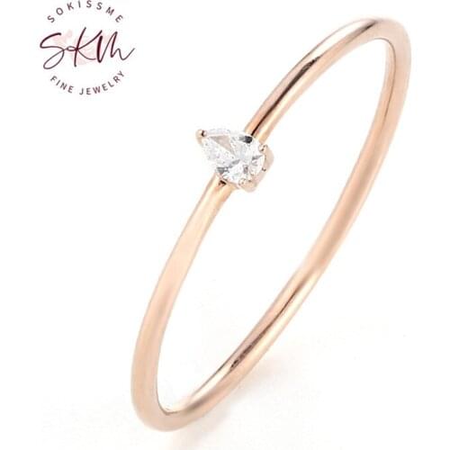 SKM 14k rose gold diamond rings for women Brand designer Vintage Engagement rings designer Promise Luxury Fine Jewelry
