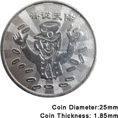 100pcs Arcade Game Coin Token Stainless Steel Coins Tokens Circus Charlie for Arcade MAME Cabinet Vending Machine