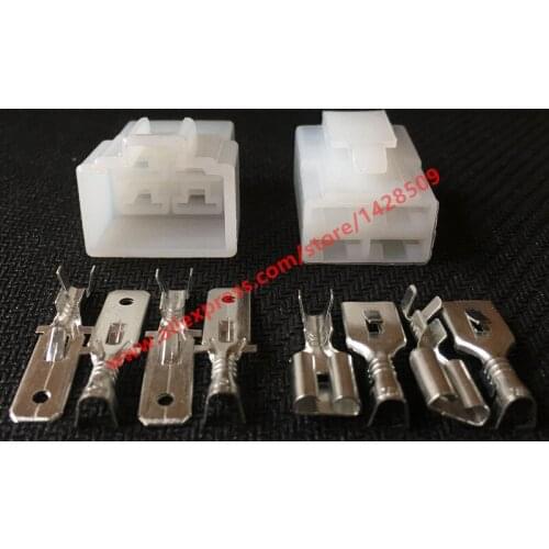 10 Sets 4 Pin 6.3 Series PA66 Female And Male Electric Plug Connector DJ7042-6.3-11 DJ7042-6.3-21