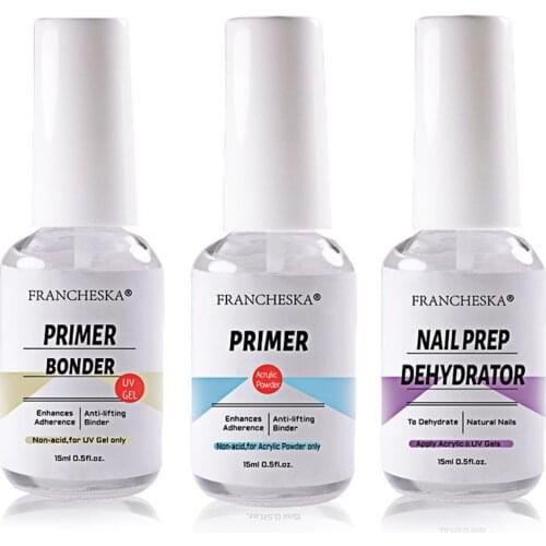 3pcs 45ml Nail Dehydrator And Nail Primer Bonder Nail Protein Bond Superior Bonding Primer Nail Prep Dehydrator Acid Free Primer