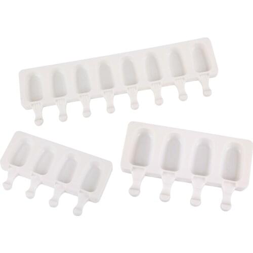 3pcs combination silica gel ice cream mold popsicle mold DIY homemade dessert refrigerator juice ice cream machine with stick mo