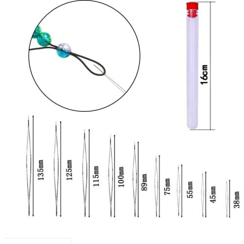 9Pcs Steel Big Eye Collapsible Beads Needle Thread Sewing Needles Different Size