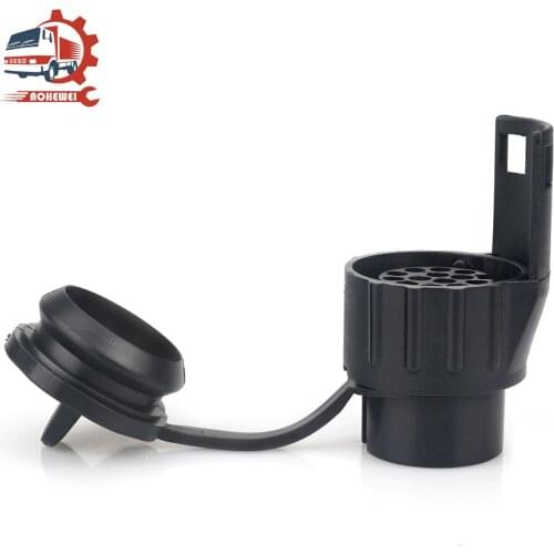 AOHEWEI 12V Plastic Trailer Plug Socket Adapter 7 Pin to 13 Pin Connector for Towbar Caravan Electrical Converter with Cover