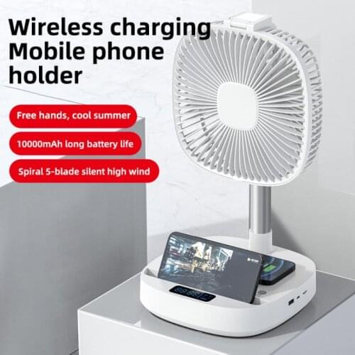 Fill Light Bluetooth Speaker Mobile Phone Wireless Charging Multifunctional Desktop Telescopic Folding Gloor Fan