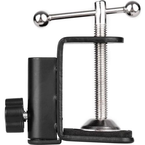 C-shaped Arm Stand Microphone Stand Clamp Desk Mounting Clamp with Adjustable Positioning Screw for Microphone