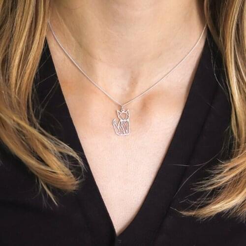 New fashion kitten simple personality stainless steel jewelry cute animal cat clavicle chain men and women necklace gift