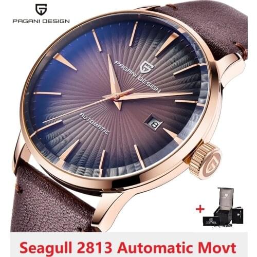 PAGANI Watches Classic Mechanical Leather Watch Mens Luxury Men Automatic Watches Business Waterproof Clock Relogio Masculino