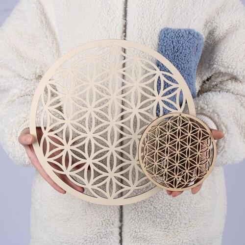 Wooden Wall Sign Flower Of Life Shape Laser Cut Wood Wall Art Home Decor Handmade Coasters Craft Making Sacred Geometry Ornament