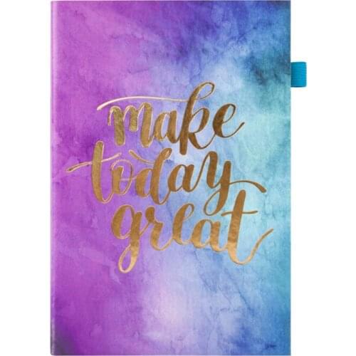 Colorful Notebook in English Efficiency Weekly Monthly Planner Hot Stamping Letters Soft Cover, 128 Sheets, Line +Grid Page