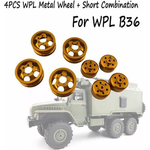 HIINST 4PCS WPL Metal Wheel + Short Combination For WPL B36 Upgrade RC Car Spare Parts High quality RC toys upgrade parts