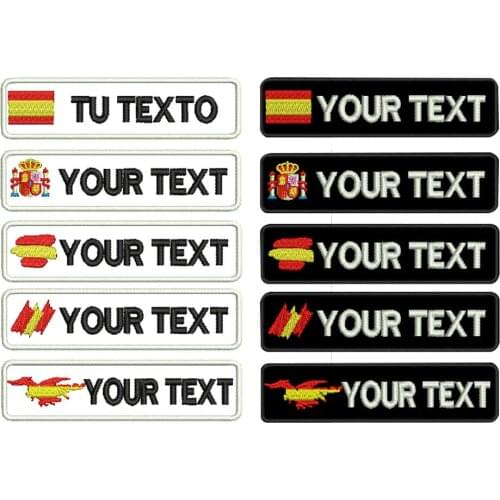 Custom SPAIN galician name patches tags personalized iron on hook backing embroidered