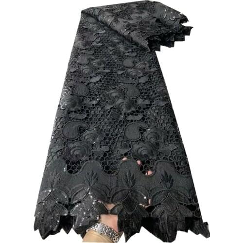 SJ Lace High Quality French Mesh Milk Silk Lace Fabric Embroidery African Lace Fabric With Sequins For Nigerian Party Dr dp5-35