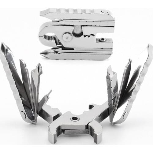 Multifunctional folding knife pliers Keychain outdoor gadgets outdoor stainless steel camping survival rescue pocket tool pliers