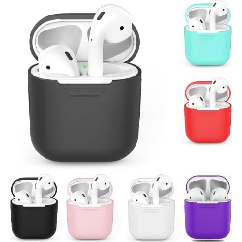 Soft Silicone Case For Apple Airpods Plain Bluetooth Earphone Cases Shockproof Cover For Airpods Protective Skin Ultra Thin Box