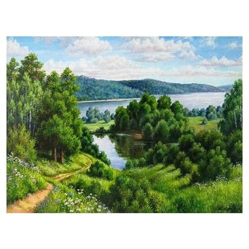 A9145 11CT/14CT/18CT/25CT/28CT oil scenery patterns Counted Cross Stitch DIY Cross Stitch Kits Embroidery Needlework Sets